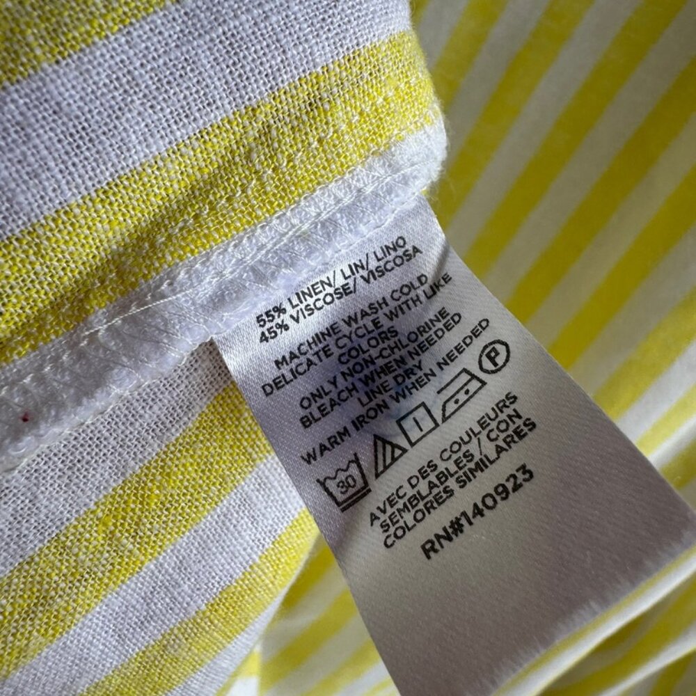 Loft Collared Button Down Linen Blend Tie Front S… - image 3